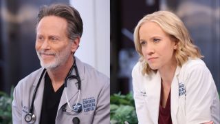 Steven Weber as Dean Archer and Jessy Schram as Hannah Asher in Chicago Med Season 8